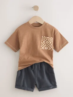 Marron - Ensemble t-shirt et short à manches courtes Lot de 2 (3mois à7ans) (3mois à7ans)