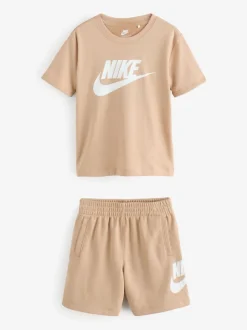 Marron - Nike Club T-shirts & Shorts Ensemble