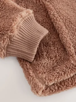 Marron - Polaire Superdry quart zippée