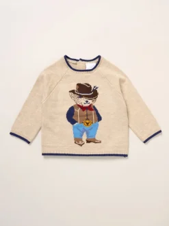 Marron - Rock-A-Bye Baby Boutique True Knit Cowboy Bear Pull et Pantalons Marron Ensemble
