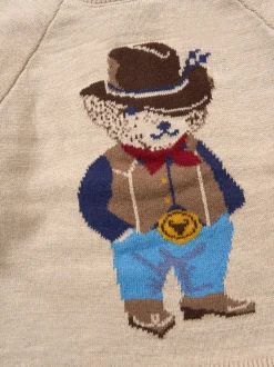 Marron - Rock-A-Bye Baby Boutique True Knit Cowboy Bear Pull et Pantalons Marron Ensemble