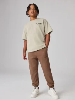 Marron - SmallSaints Pantalon de jogging Underground à poignets droits en 100% coton