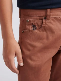 Marron - U.S. Polo Assn. Pantalon Bedford en velours côtelé 5 poches