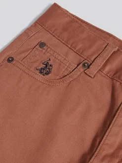 Marron - U.S. Polo Assn. Pantalon Bedford en velours côtelé 5 poches