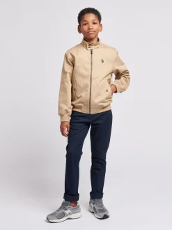 Marron - U.S. Polo Assn. Veste Harrington en sergé