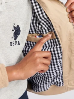 Marron - U.S. Polo Assn. Veste Harrington en sergé