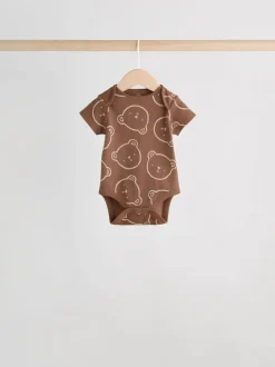 Marron chocolat - Bébé Manches courtes Bodysuits 5 Pack