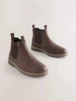 Marron chocolat - Leather Chelsea Boots