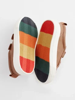 Marron fauve - Baskets à deux lanières à fermeture tactile