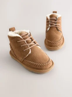 Marron fauve - Bottes en daim doublées et chaudes