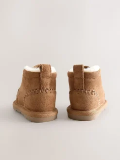 Marron fauve - Bottes en daim doublées et chaudes