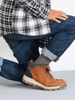 Marron fauve - Chaussures de randonnée montantes Thinsulate avec doublure