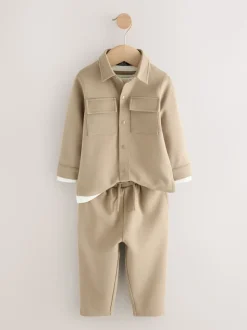 Marron fauve - Ensemble 3 pièces T-shirt et Survêtement (3mois-7ans)