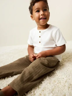 Marron fauve - Jogging en jersey texturé (3 mois-7 ans)