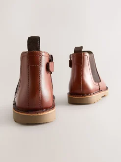 Marron fauve - Leather Chelsea Boots