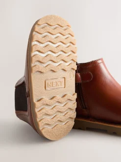 Marron fauve - Leather Chelsea Boots