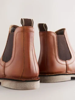 Marron fauve - Leather Chelsea Boots