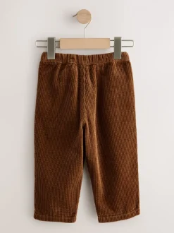 Marron fauve - Pantalon à enfiler en velours côtelé texturé (3mois7ans)