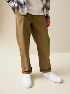 Marron fauve - Pantalon chino extensible (3-17ans)