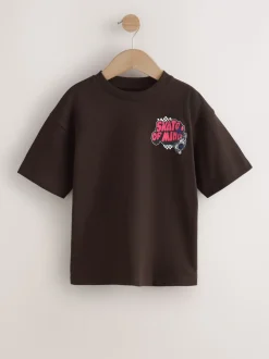 Marron imprimé dans le dos - T-shirt graphique Manches courtes Relaxed Fit (3-16yrs)