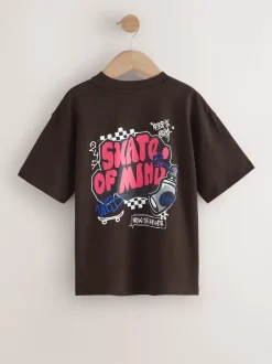 Marron imprimé dans le dos - T-shirt graphique Manches courtes Relaxed Fit (3-16yrs)