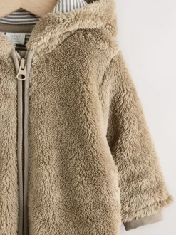 Marron mink - Combinaison bébé en polaire