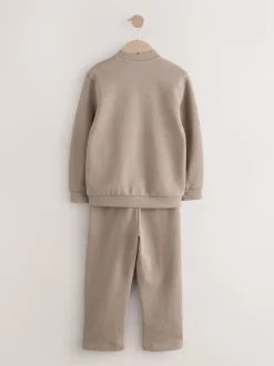 Marron mink - Ensemble veste bomber en jersey élégant et jogging (3-16ans)