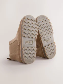 Marron neutre - Bottines Chelsea en daim