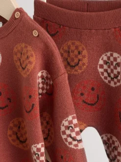 Marron rouille - Ensemble haut et legging en maille (0mois-2ans)