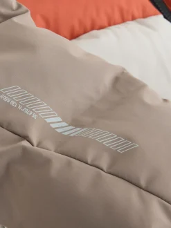 Marron rouille color block - Manteau rembourré doublé en micropolaire Résistant à la douche (3-17ans)