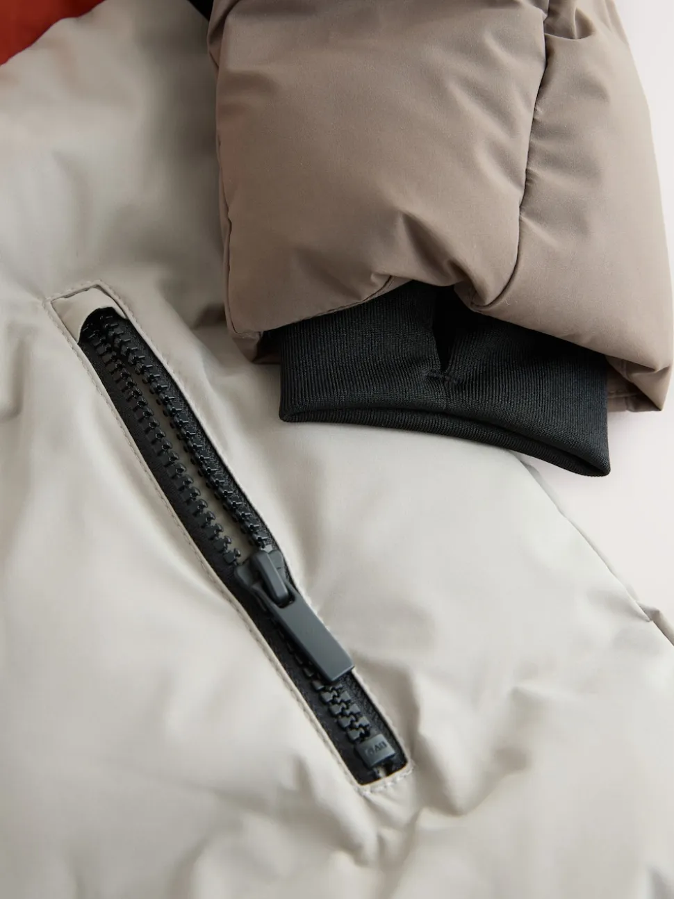 Marron rouille color block - Manteau rembourré doublé en micropolaire Résistant à la douche (3-17ans)