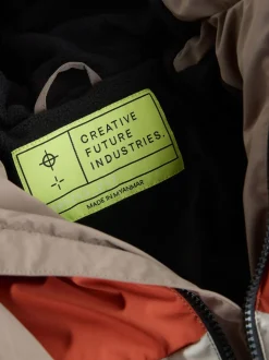 Marron rouille color block - Manteau rembourré doublé en micropolaire Résistant à la douche (3-17ans)