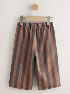 Marron rouille rayé - Pantalon large à enfiler (3mois-7ans)