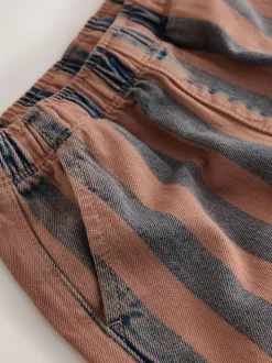 Marron rouille rayé - Pantalon large à enfiler (3mois-7ans)