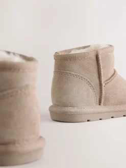 Marron taupe - Bottes en daim doublées et chaudes