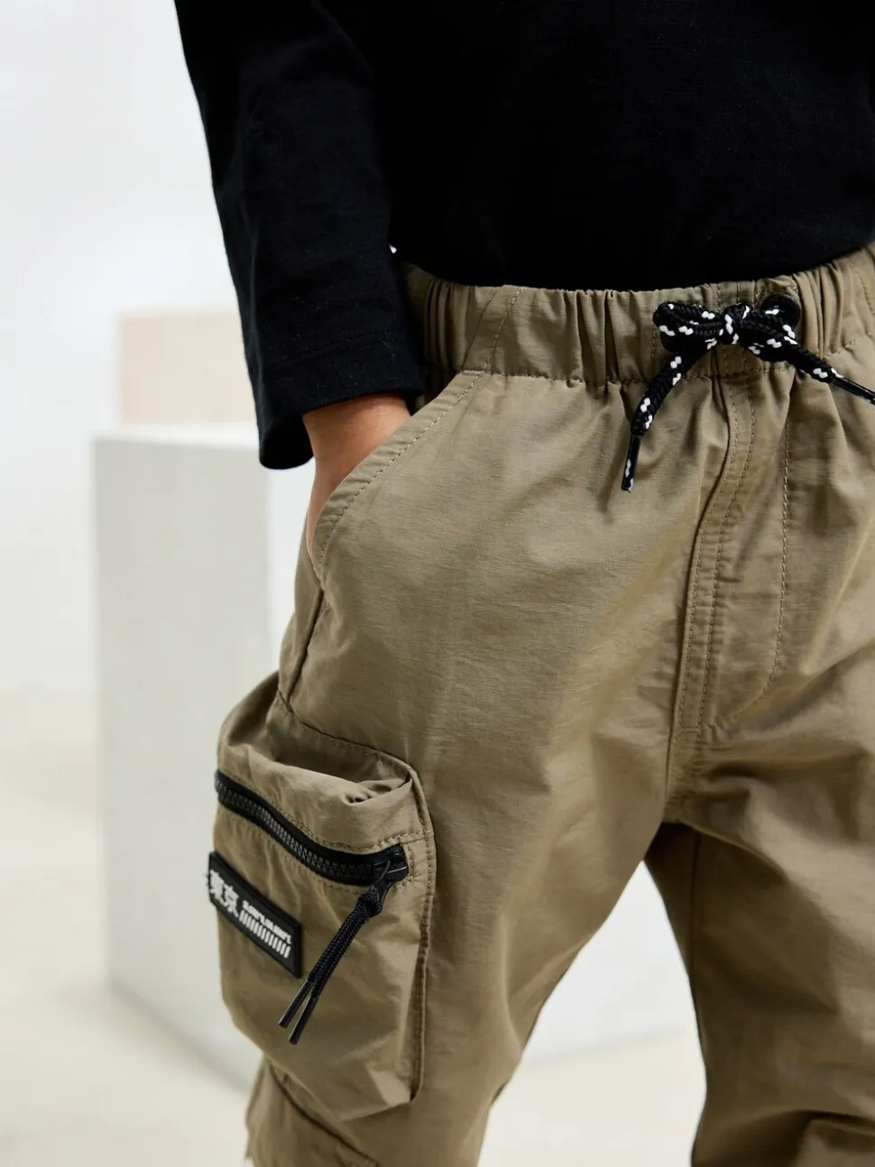 Marron taupe - Pantalon cargo à poche (3mois7ans)