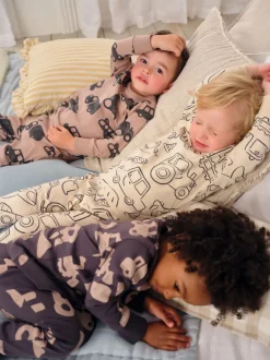 Marron/Crème Transport - Lot de 3 pyjamas Snuggle courts (9mois-10ans)