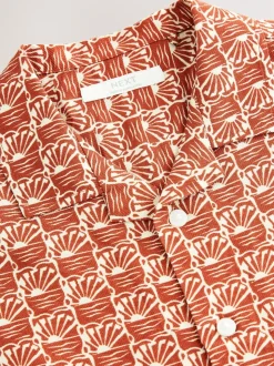 Marron/orange - Chemise imprimée Manches courtes (3-16ans)