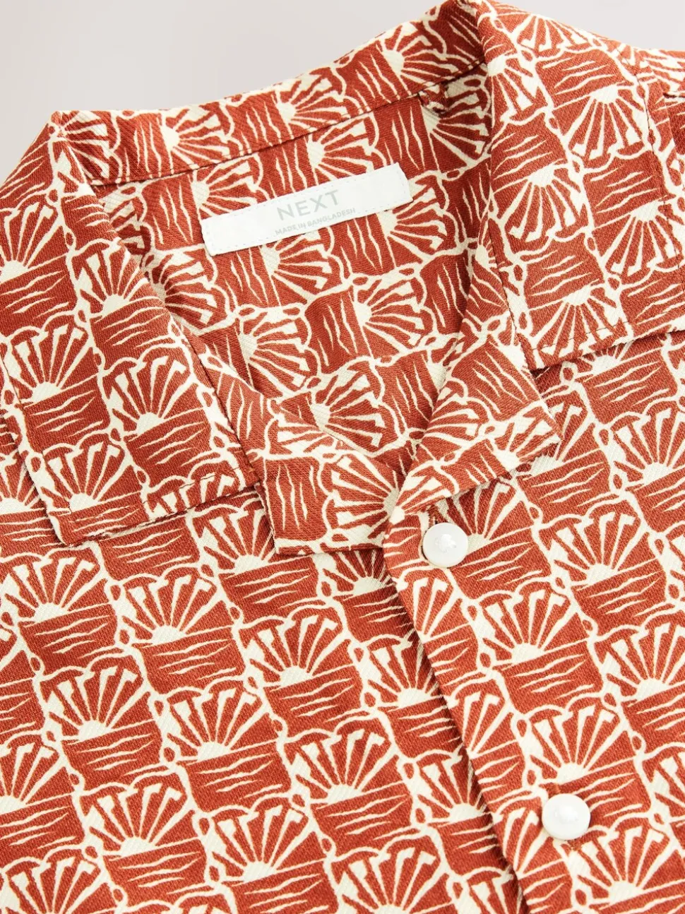 Marron/orange - Chemise imprimée Manches courtes (3-16ans)