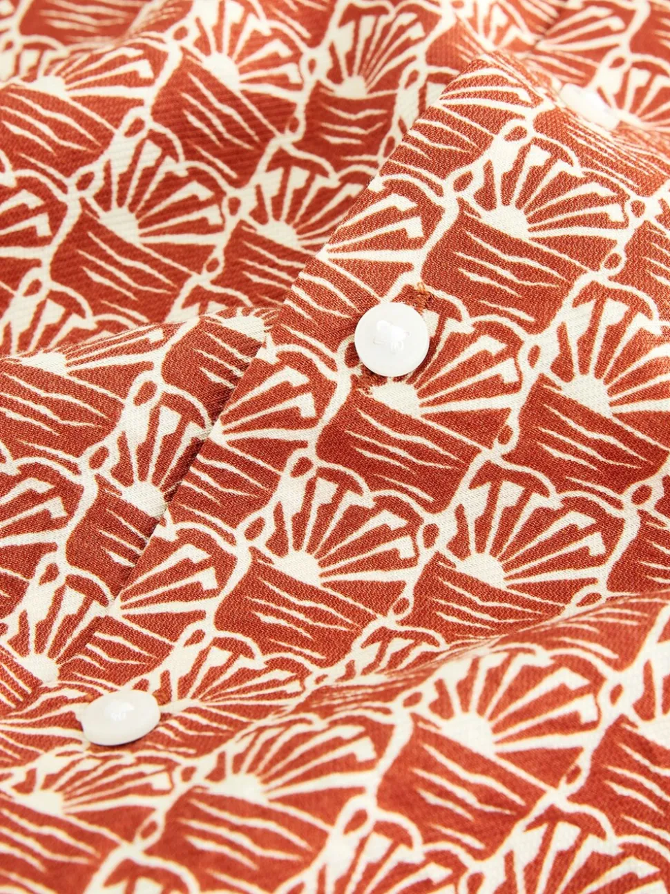 Marron/orange - Chemise imprimée Manches courtes (3-16ans)