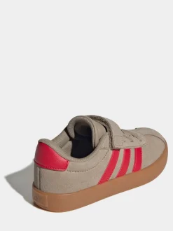 Marron/rouge - adidas Vl Cour 3.0 Baskets enfant à crochets et boucles