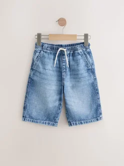 Mid Bleu/Noir - Bermuda Pull On Denim Shorts 2 Pack (3-16yrs)