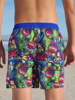Minecraft bleu marine - Shorts de bain (3-16yrs)