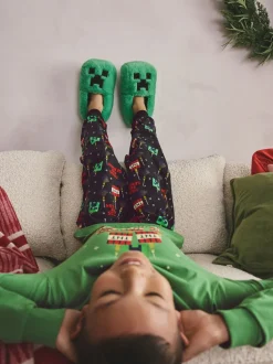 Minecraft vert/noir - Pyjama simple sous licence de Noël (5-16ans)