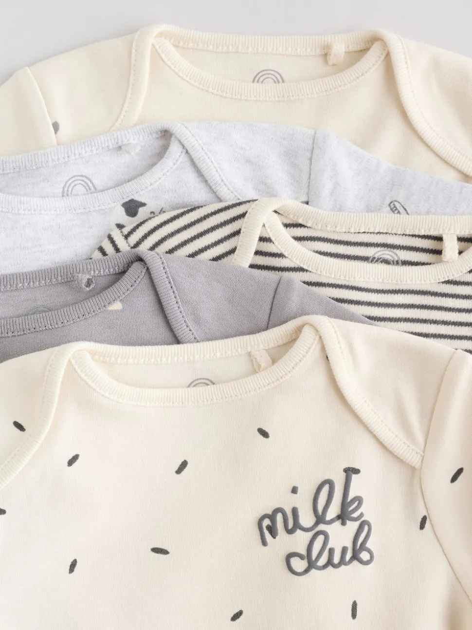 monochrome - Lot de 5 bodys à manches longues pour bébé