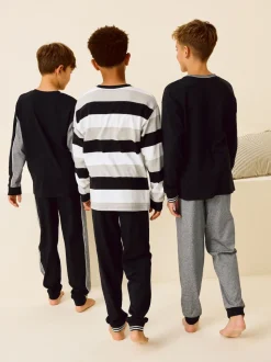 monochrome - Lot de 3 pyjamas à jambes courtes (3-16ans) (3-16ans)