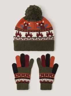 Monsoon Ensemble bonnet et gants Dragon