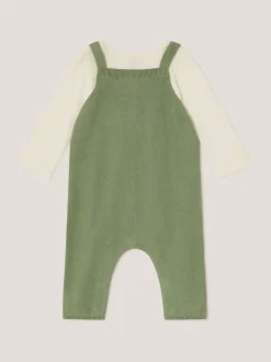 Monsoon Ensemble salopette nouveau-né en maille torsadée Fox