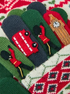 Monsoon London Ensemble bonnet et Gants à pompons fantaisie