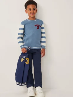 Monsoon Pull en maille rayé brodé